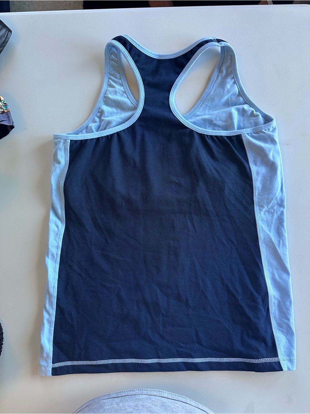 Bally Navy Tank With Built in bra with Light Blue Trim - Picture 4 of 4